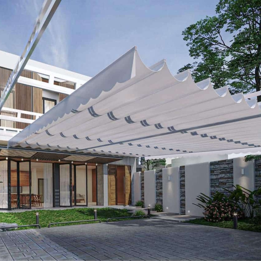 Báo Giá Bạt Mái Xếp Lượn Sóng Ngoài Trời Bền Đẹp