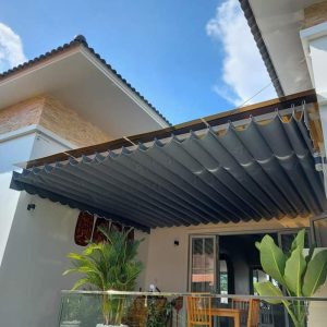 Mẫu Mái Xếp Che Sân Dạng Xếp Lớp Đẹp